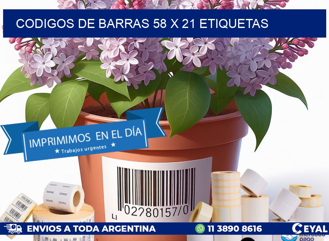 codigos de barras 58 x 21 etiquetas