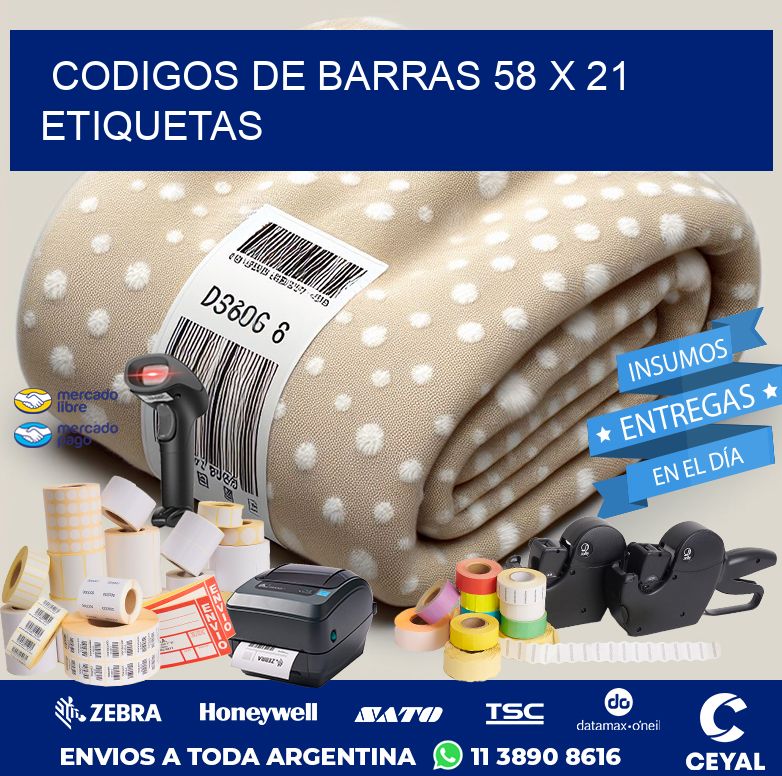 codigos de barras 58 x 21 etiquetas