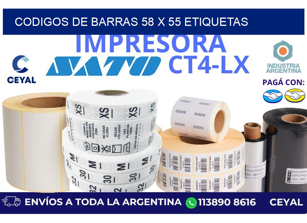codigos de barras 58 x 55 etiquetas