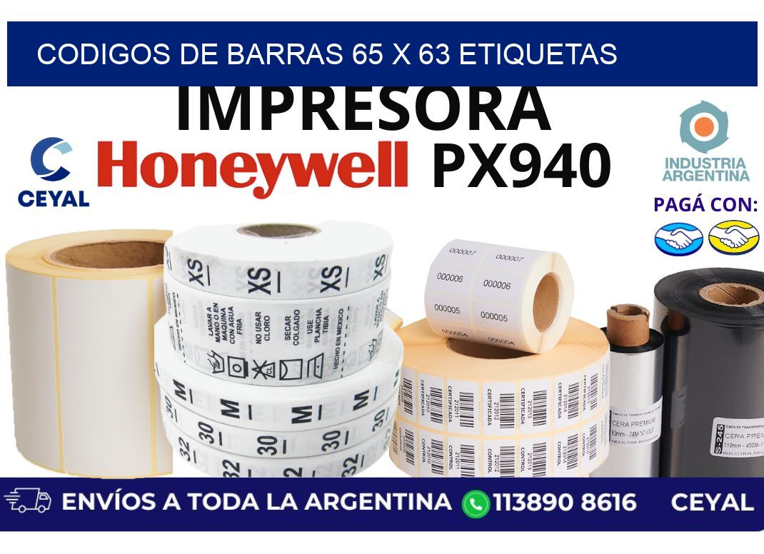 codigos de barras 65 x 63 etiquetas