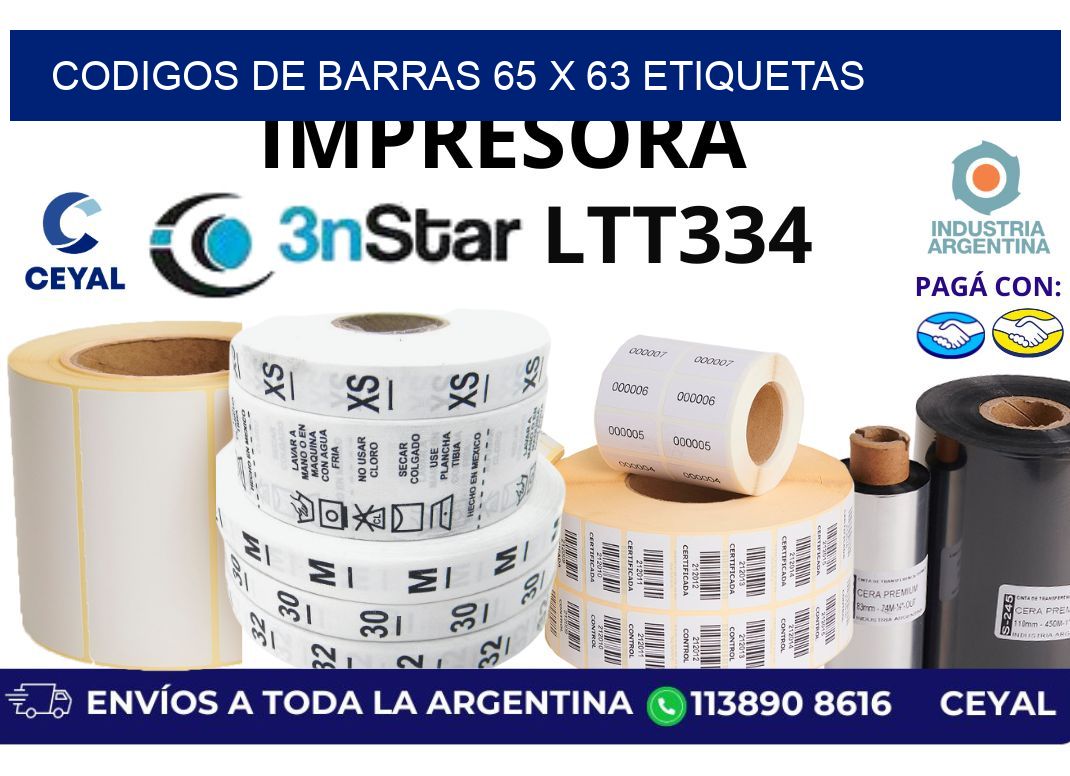 codigos de barras 65 x 63 etiquetas
