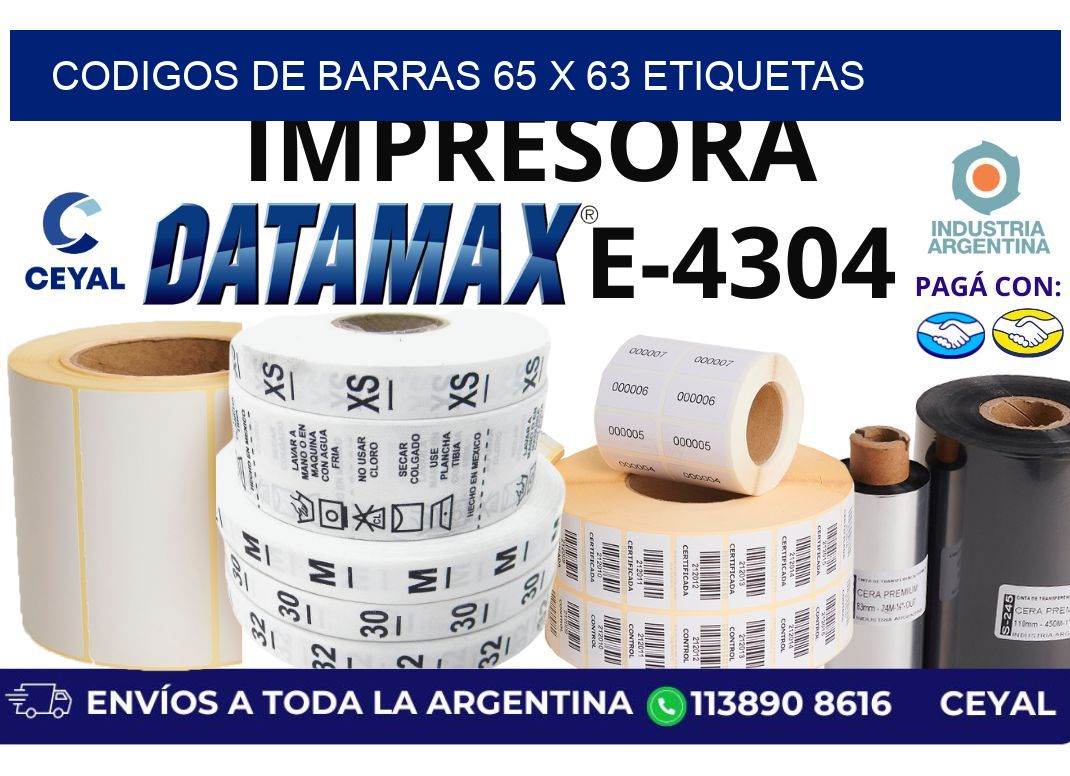 codigos de barras 65 x 63 etiquetas