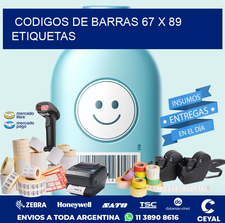 codigos de barras 67 x 89 etiquetas