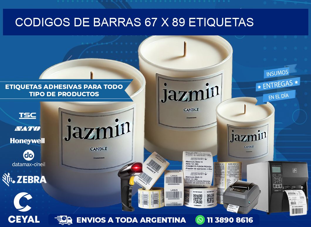 codigos de barras 67 x 89 etiquetas
