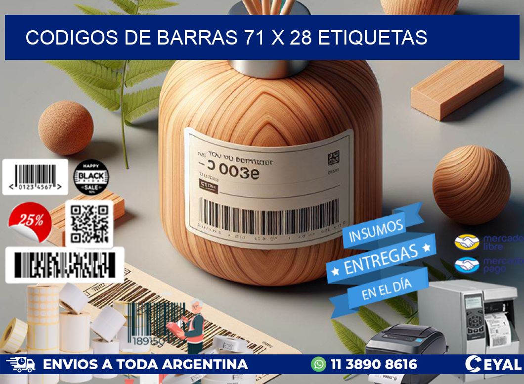 codigos de barras 71 x 28 etiquetas