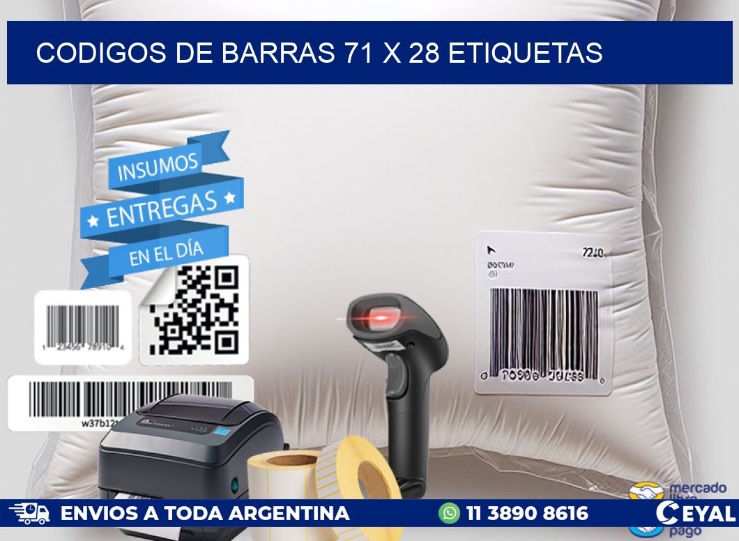 codigos de barras 71 x 28 etiquetas