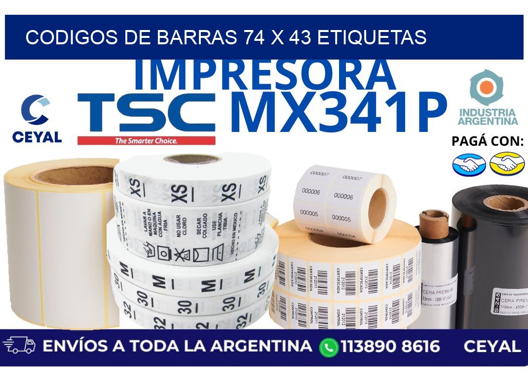 codigos de barras 74 x 43 etiquetas