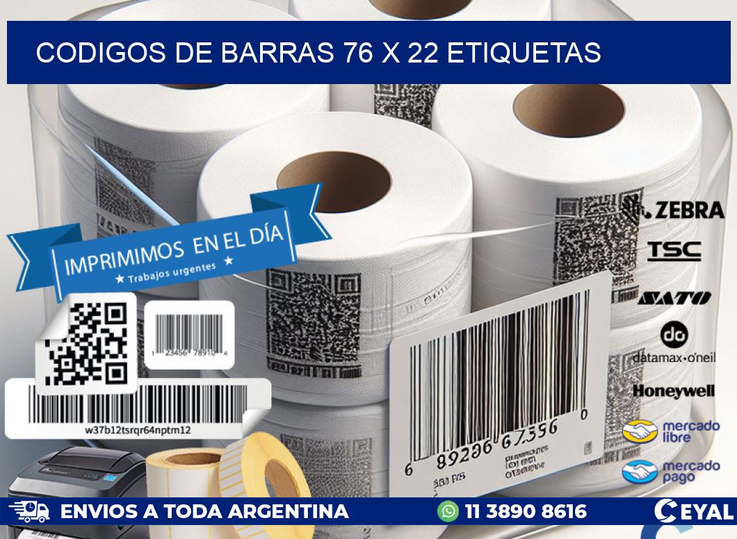codigos de barras 76 x 22 etiquetas