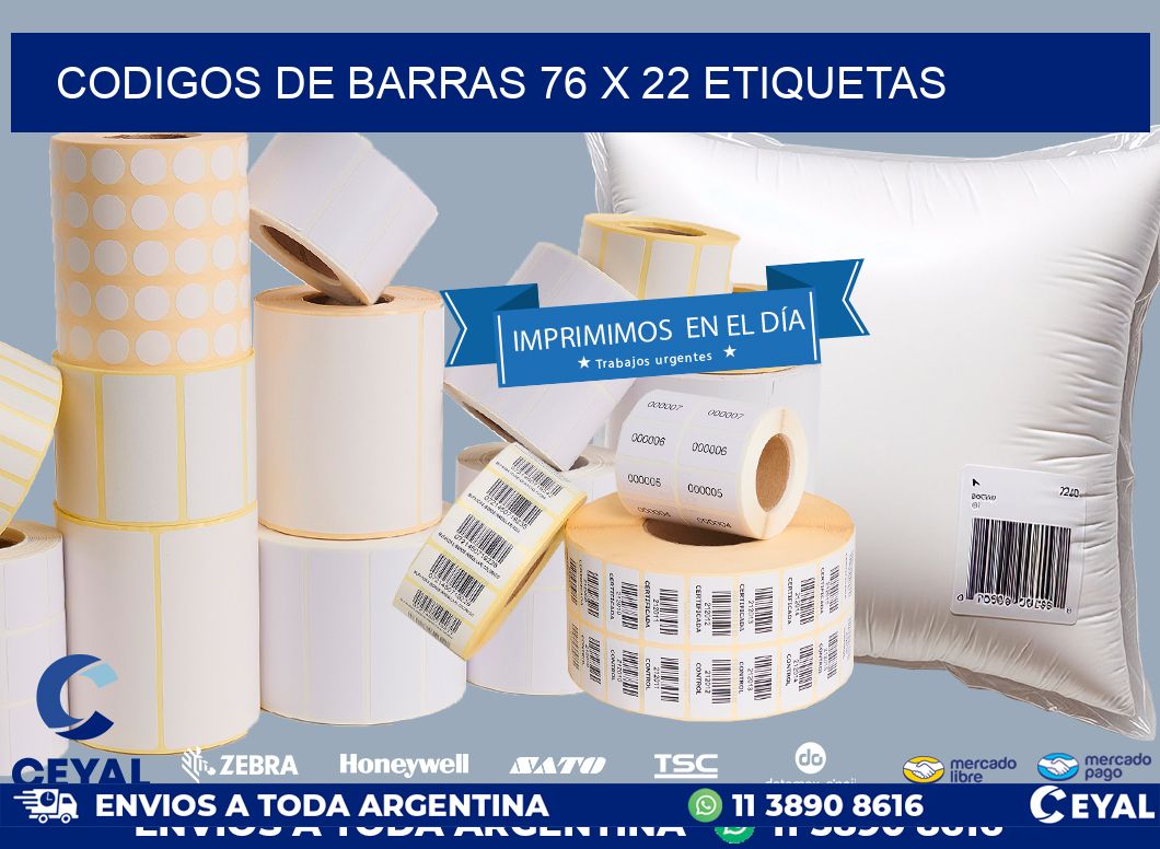 codigos de barras 76 x 22 etiquetas