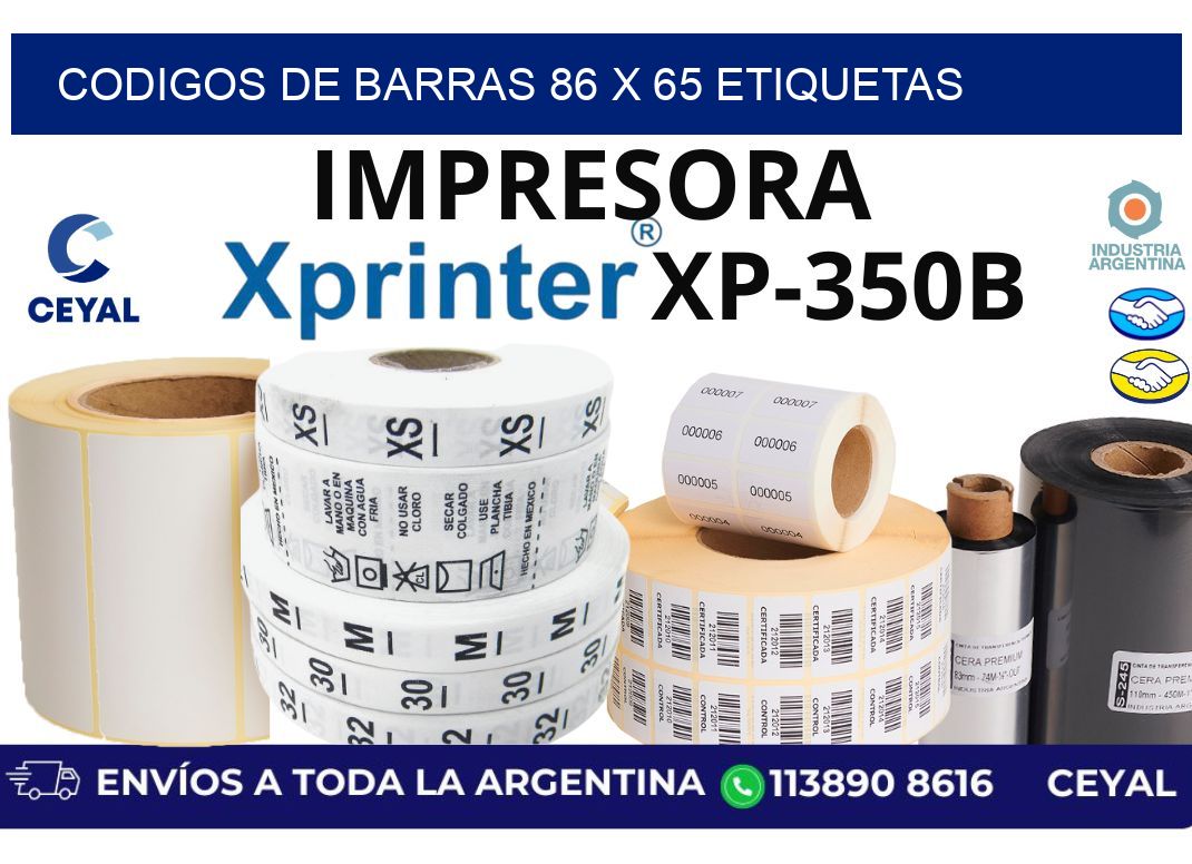 codigos de barras 86 x 65 etiquetas