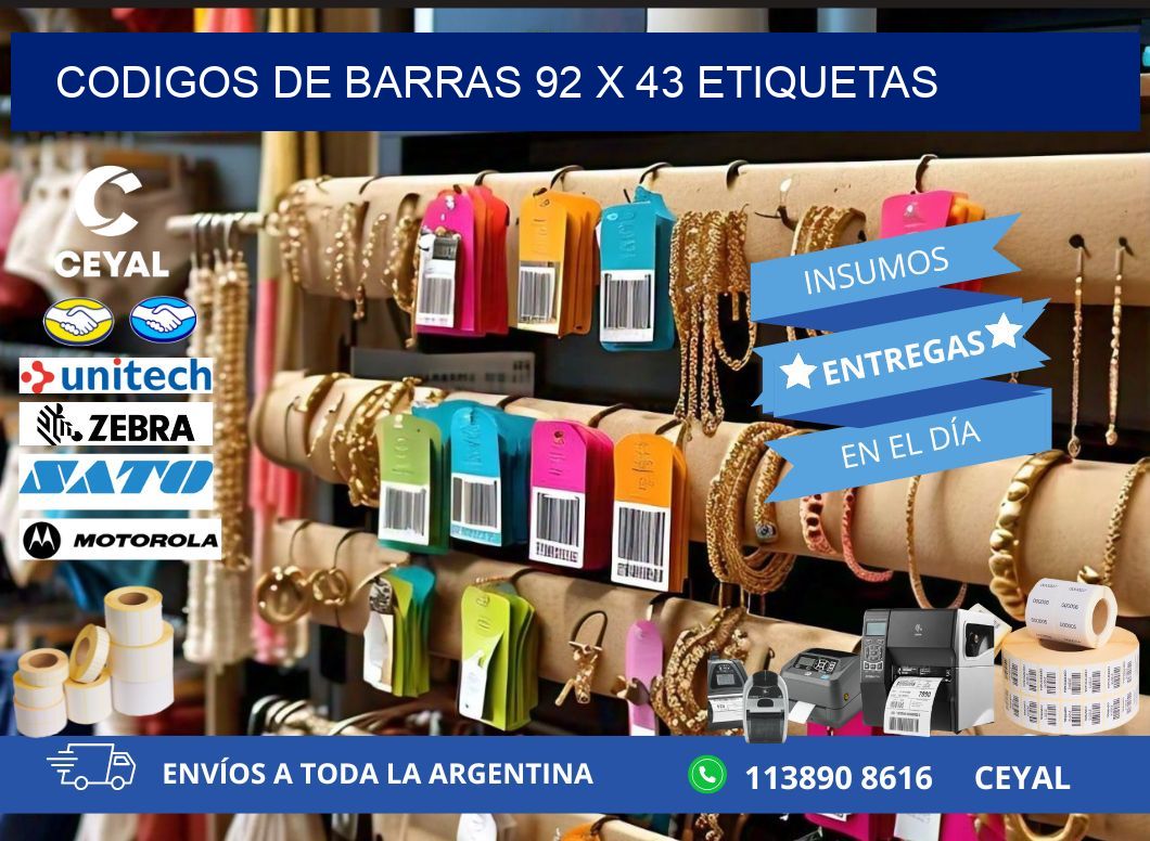 codigos de barras 92 x 43 etiquetas