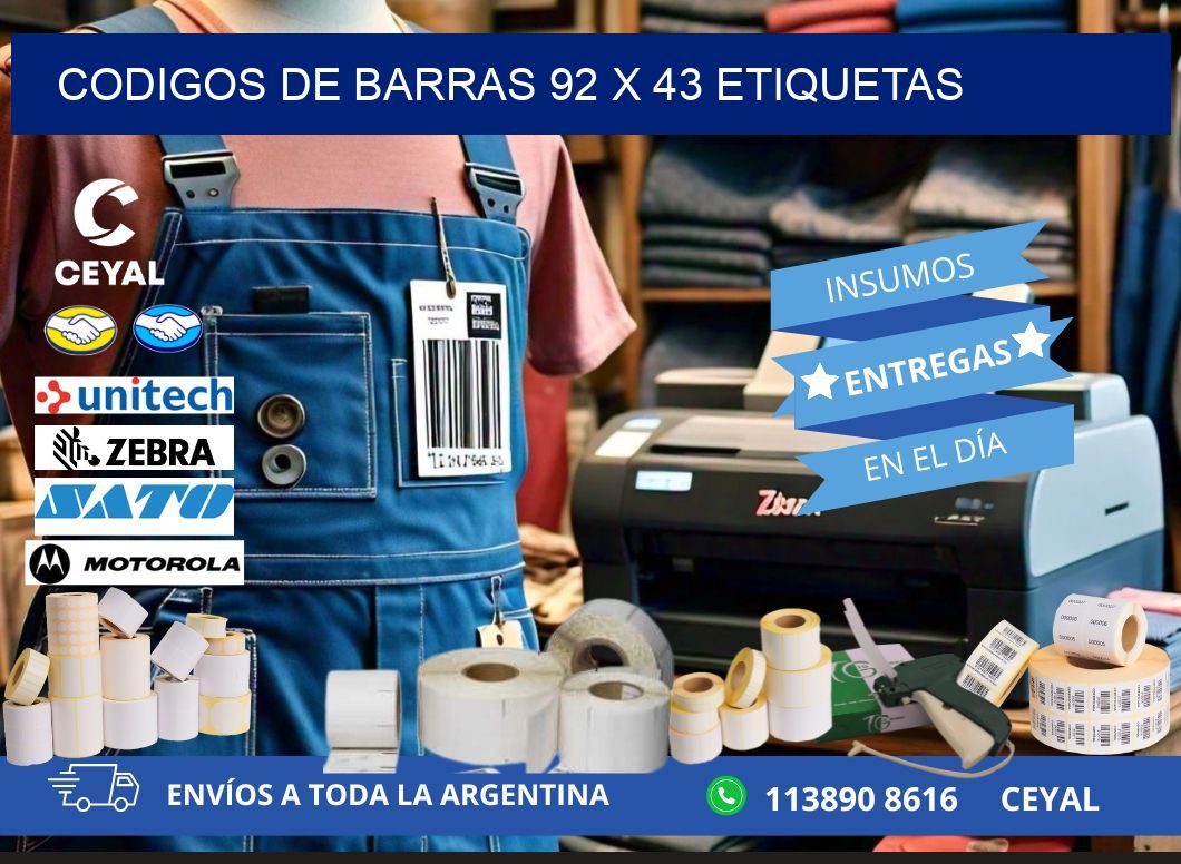 codigos de barras 92 x 43 etiquetas