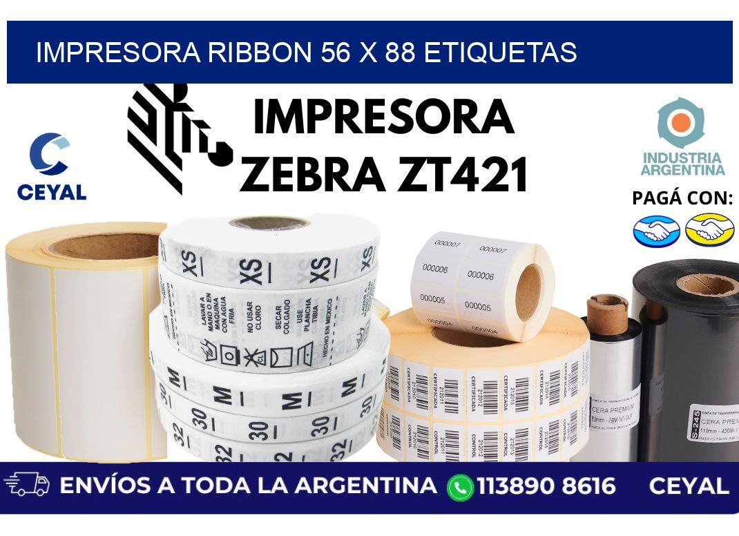 impresora ribbon 56 x 88 etiquetas