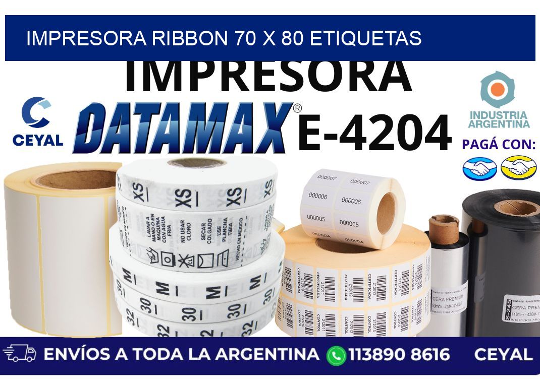 impresora ribbon 70 x 80 etiquetas