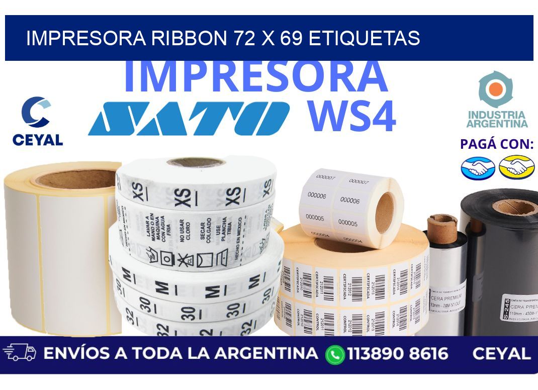 impresora ribbon 72 x 69 etiquetas