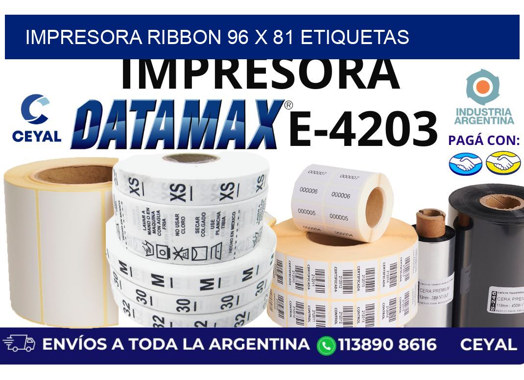 impresora ribbon 96 x 81 etiquetas