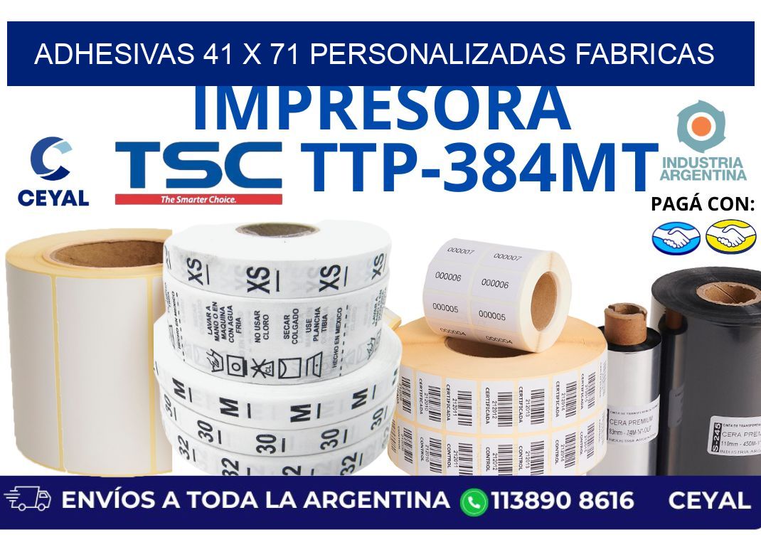 adhesivas 41 x 71 personalizadas fabricas