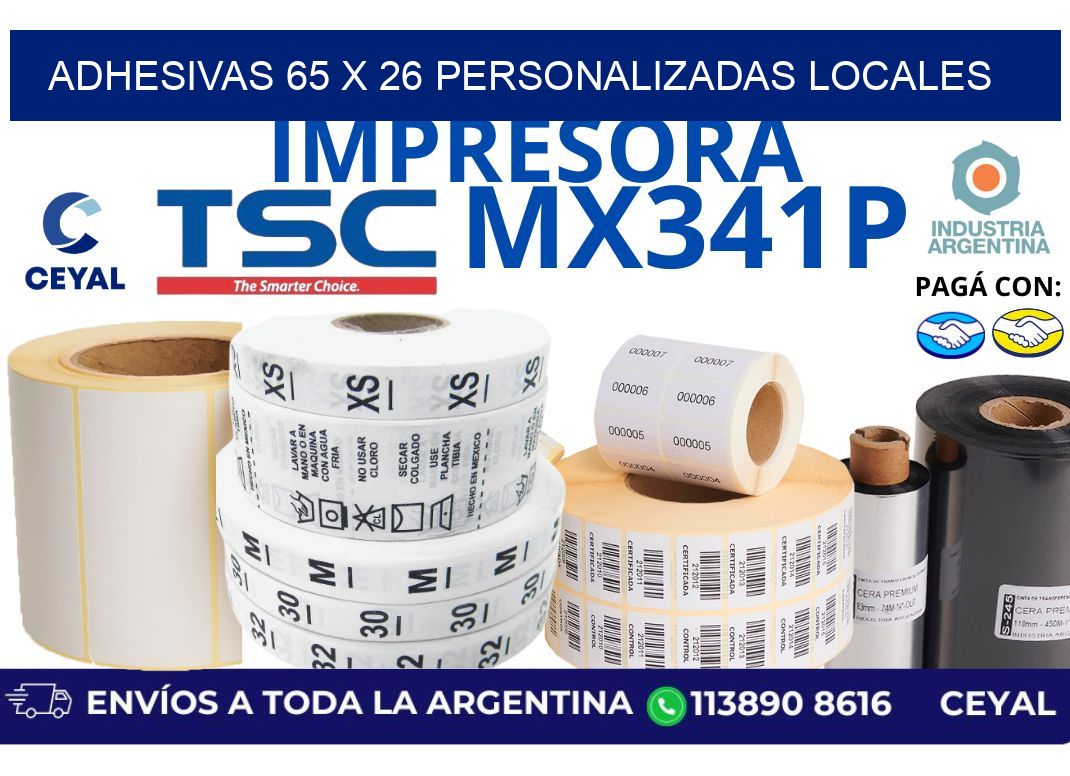 adhesivas 65 x 26 personalizadas locales
