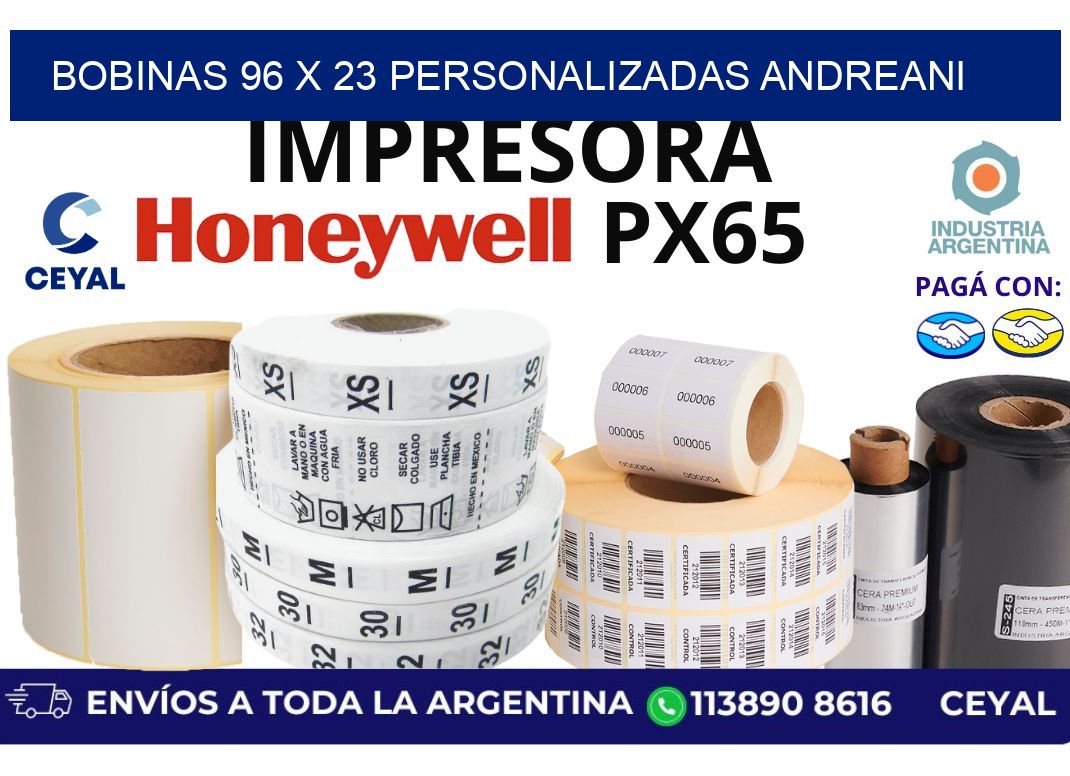bobinas 96 x 23 personalizadas andreani