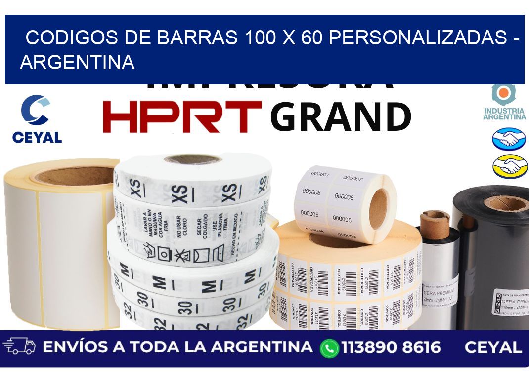 codigos de barras 100 x 60 personalizadas - Argentina