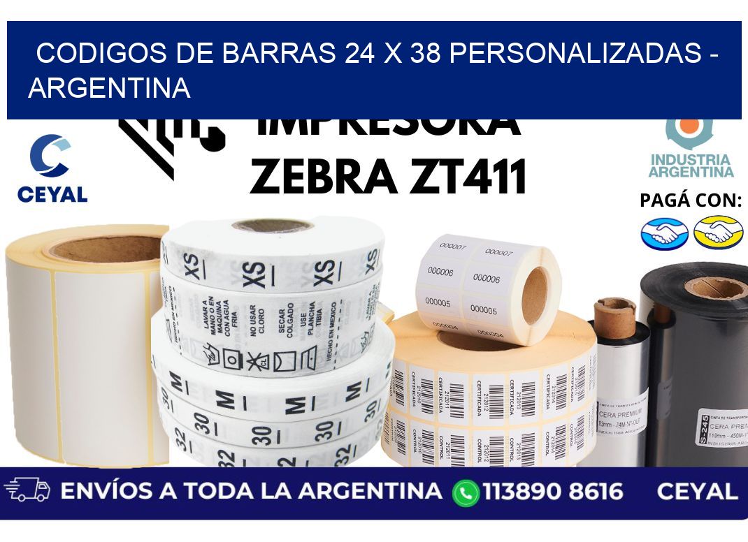 codigos de barras 24 x 38 personalizadas – Argentina