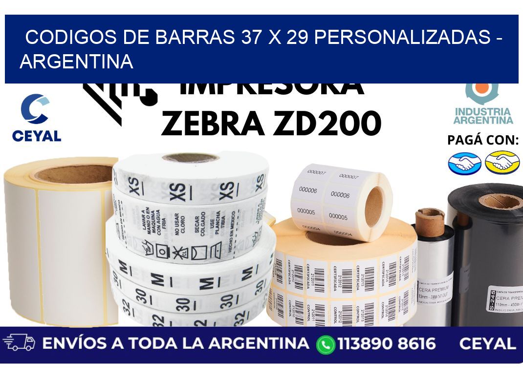 codigos de barras 37 x 29 personalizadas – Argentina