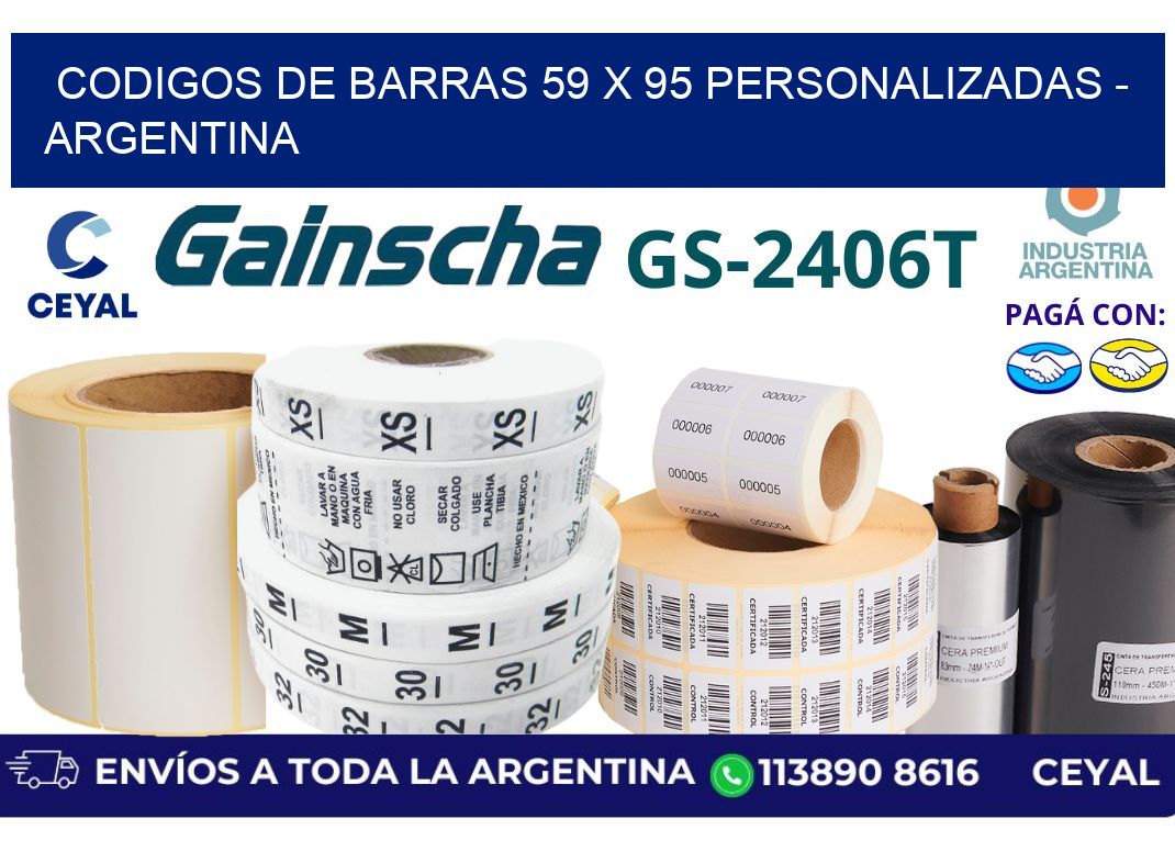 codigos de barras 59 x 95 personalizadas - Argentina