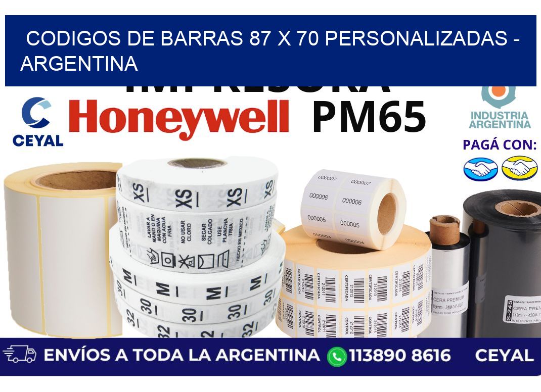 codigos de barras 87 x 70 personalizadas – Argentina