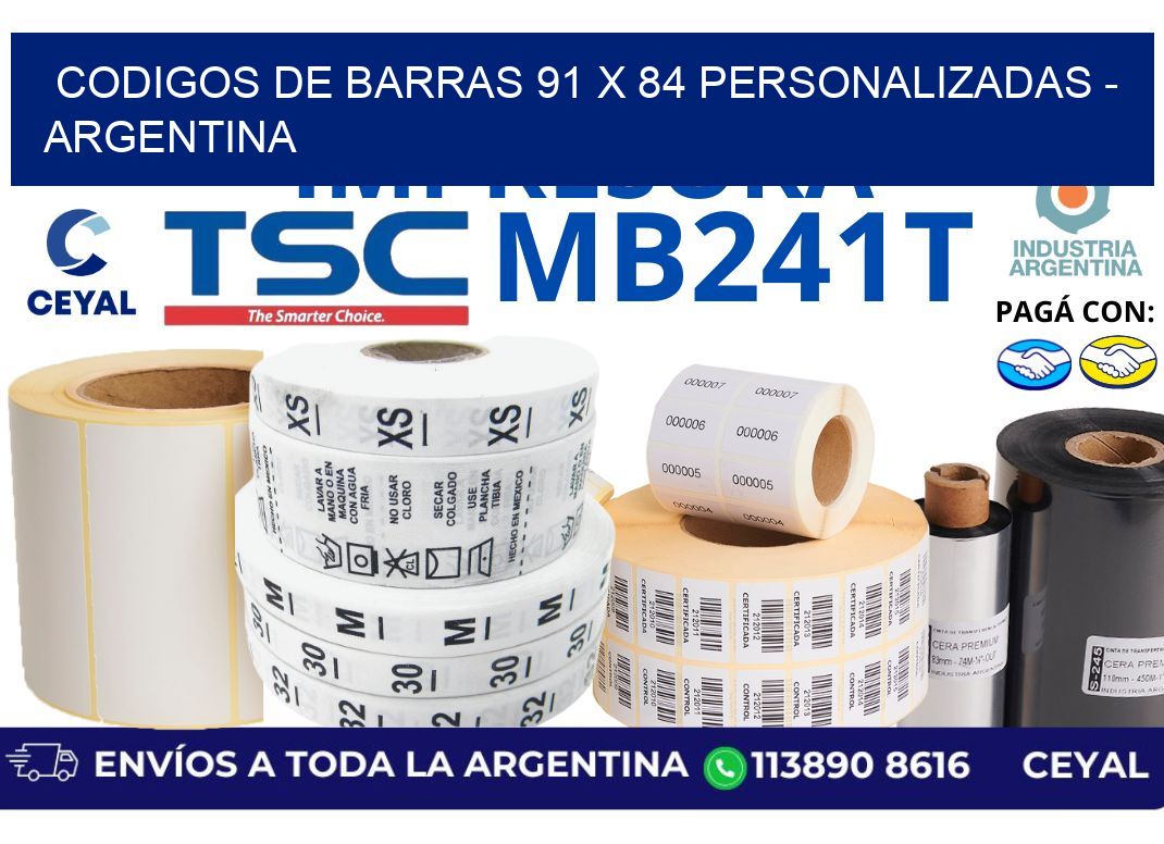 codigos de barras 91 x 84 personalizadas – Argentina