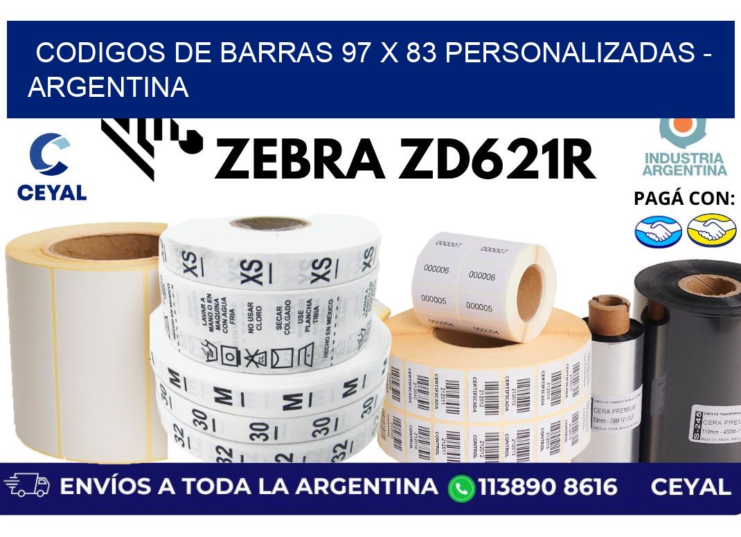 codigos de barras 97 x 83 personalizadas - Argentina