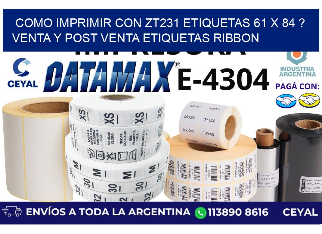 como imprimir con zt231 etiquetas 61 x 84 ? Venta y post venta etiquetas ribbon