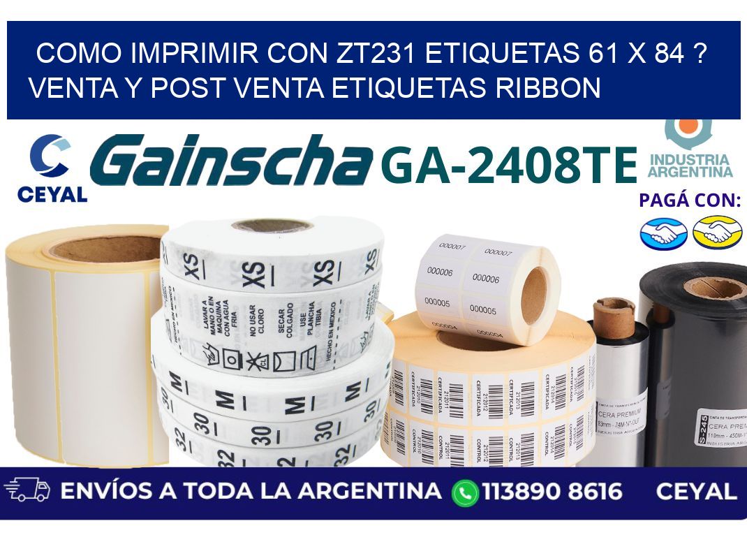 como imprimir con zt231 etiquetas 61 x 84 ? Venta y post venta etiquetas ribbon