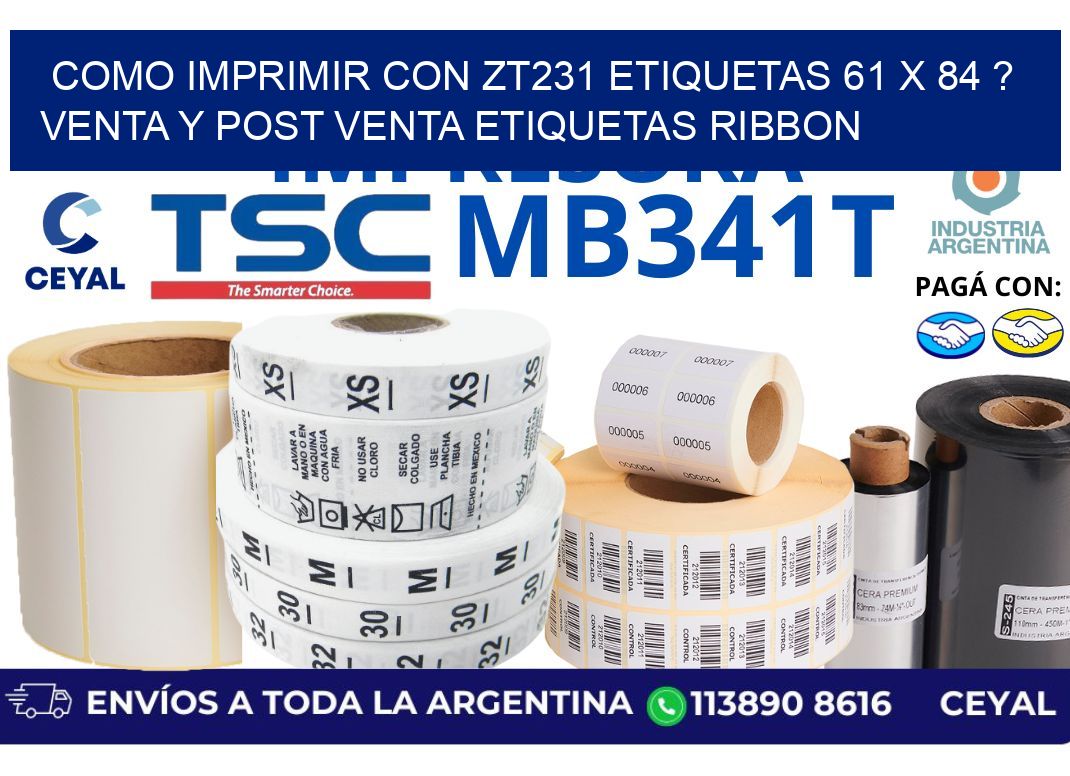 como imprimir con zt231 etiquetas 61 x 84 ? Venta y post venta etiquetas ribbon