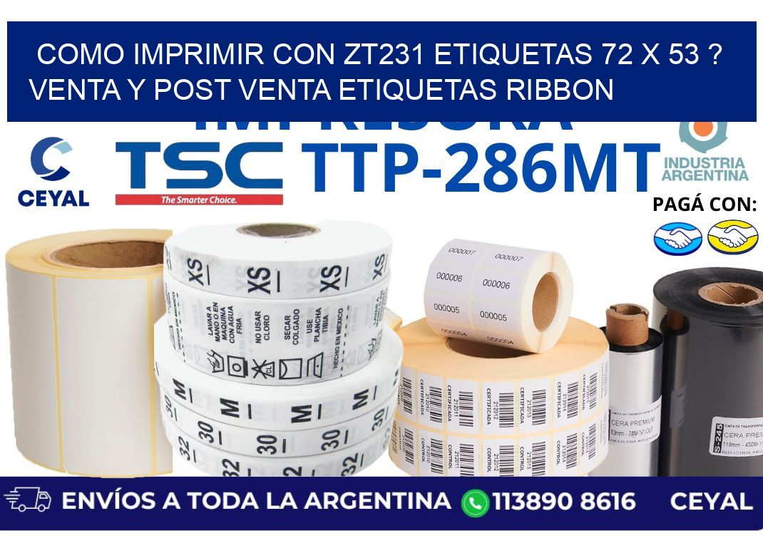 como imprimir con zt231 etiquetas 72 x 53 ? Venta y post venta etiquetas ribbon