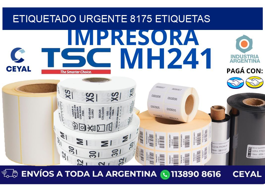 etiquetado urgente 8175 etiquetas
