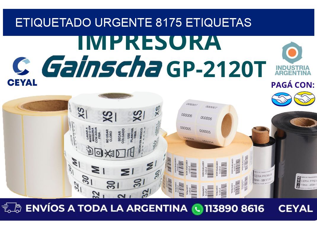 etiquetado urgente 8175 etiquetas