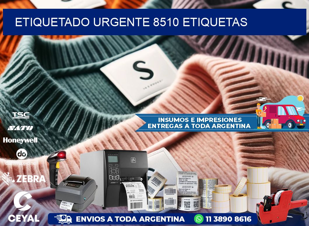 etiquetado urgente 8510 etiquetas