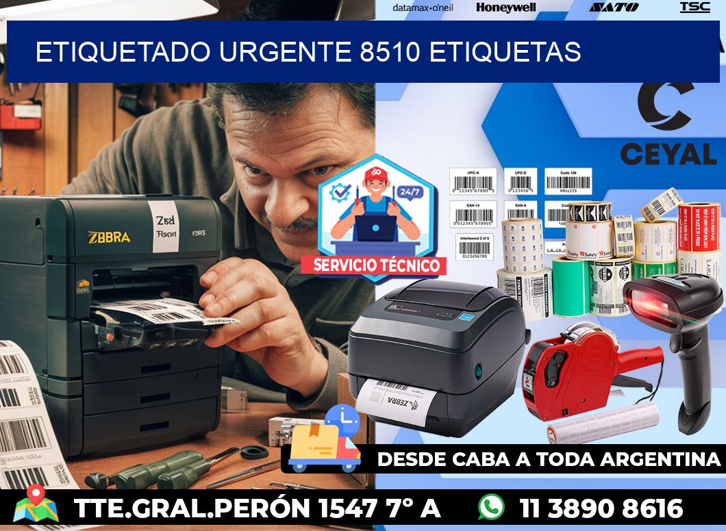 etiquetado urgente 8510 etiquetas