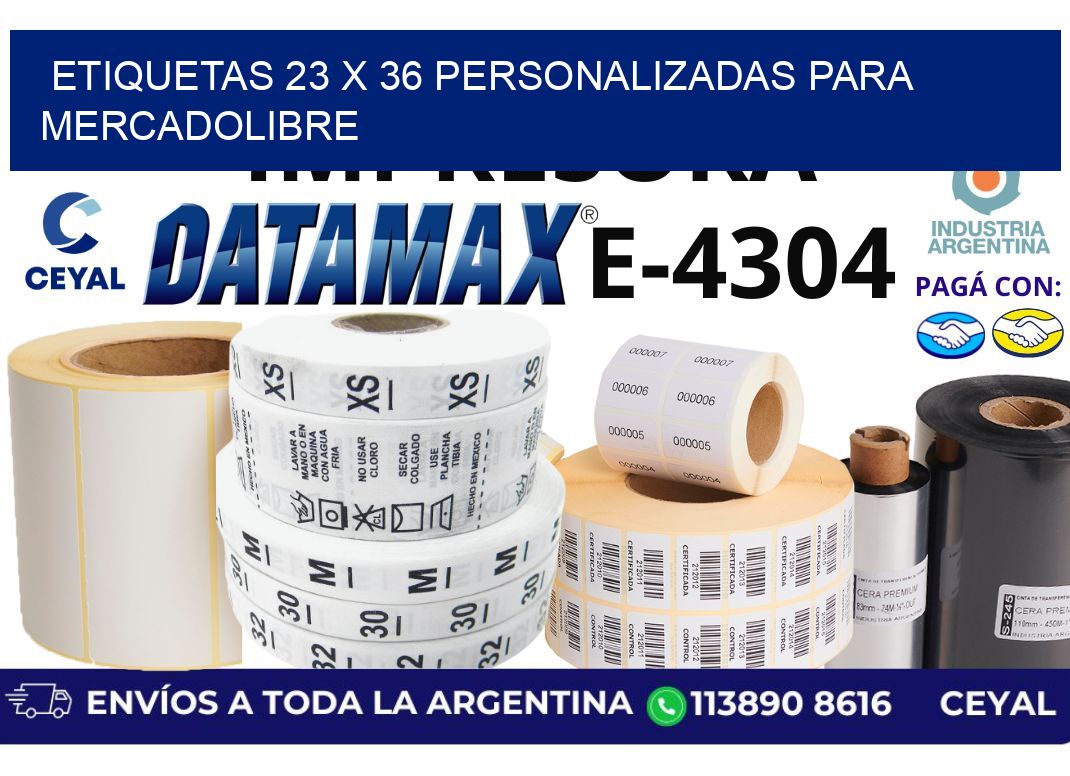 etiquetas 23 x 36 personalizadas para mercadolibre
