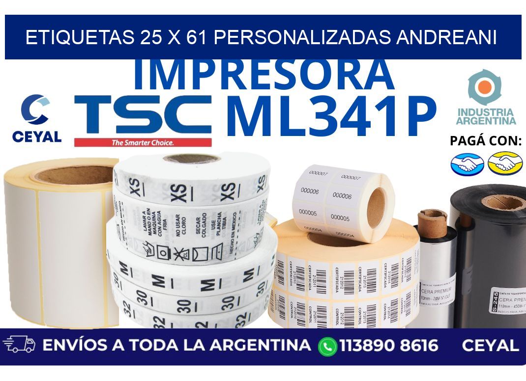etiquetas 25 x 61 personalizadas andreani