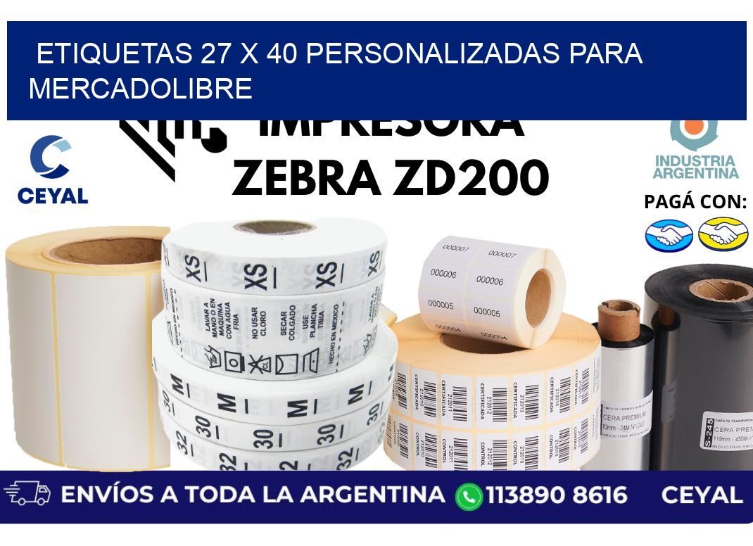 etiquetas 27 x 40 personalizadas para mercadolibre