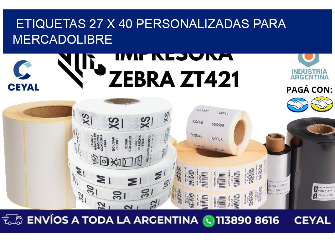 etiquetas 27 x 40 personalizadas para mercadolibre