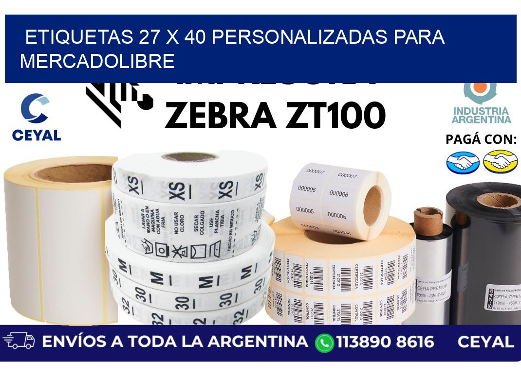 etiquetas 27 x 40 personalizadas para mercadolibre