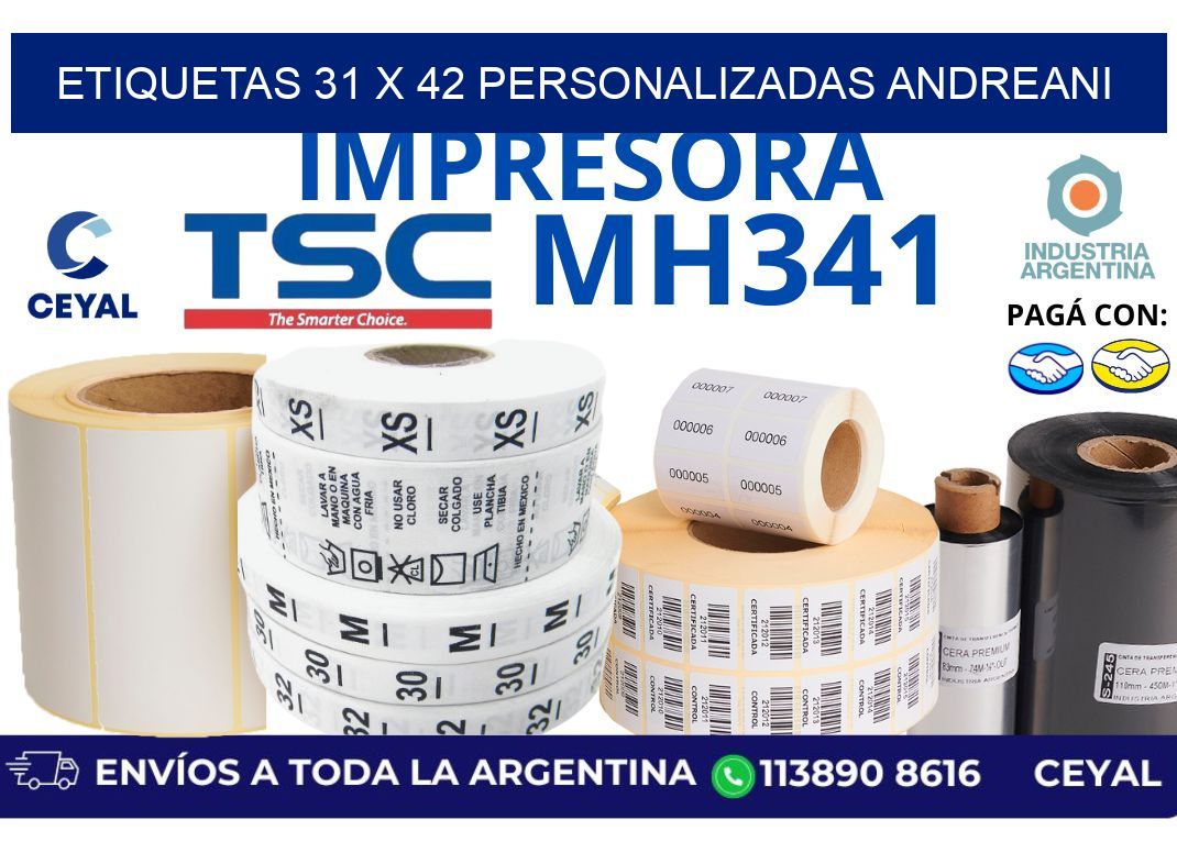 etiquetas 31 x 42 personalizadas andreani