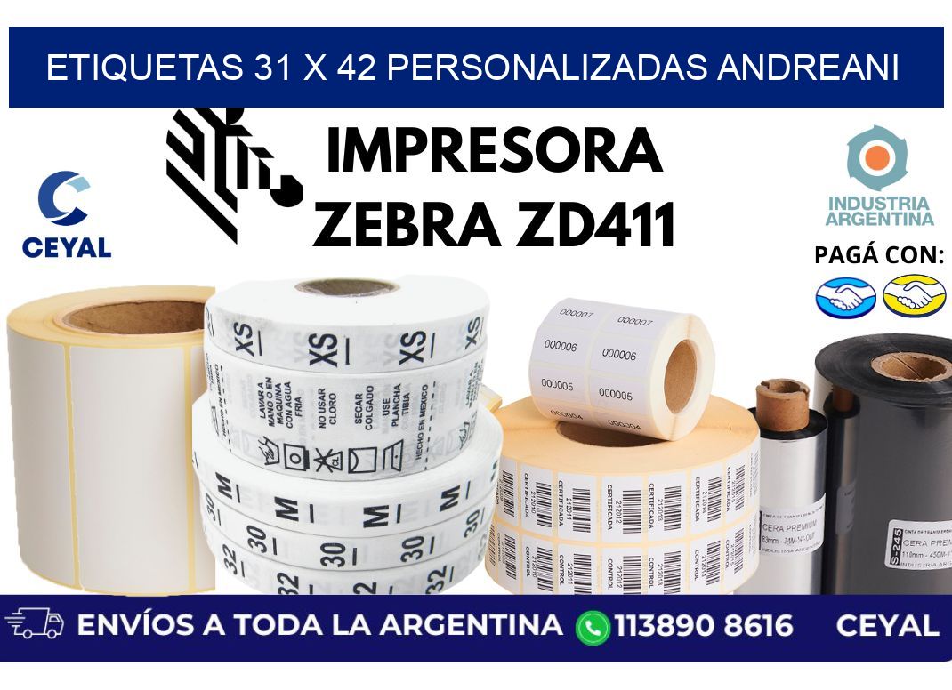 etiquetas 31 x 42 personalizadas andreani