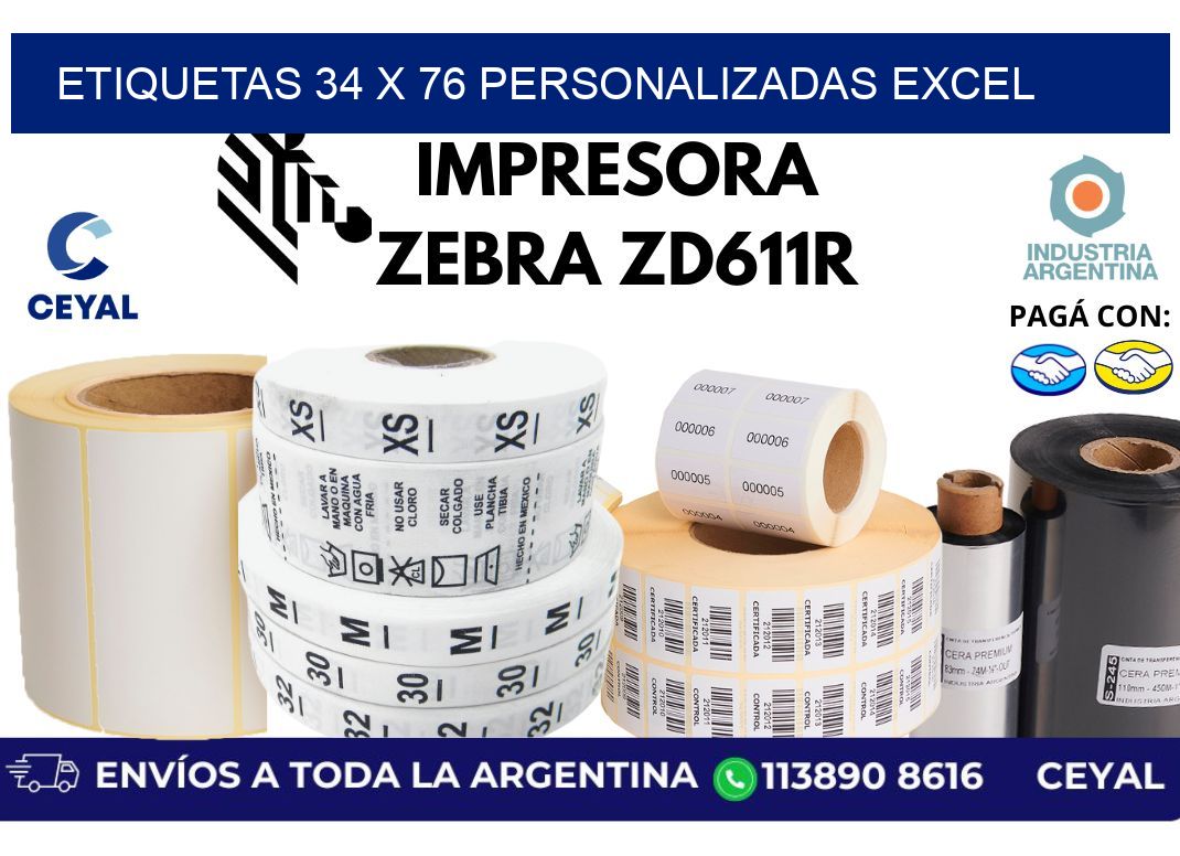 etiquetas 34 x 76 personalizadas excel
