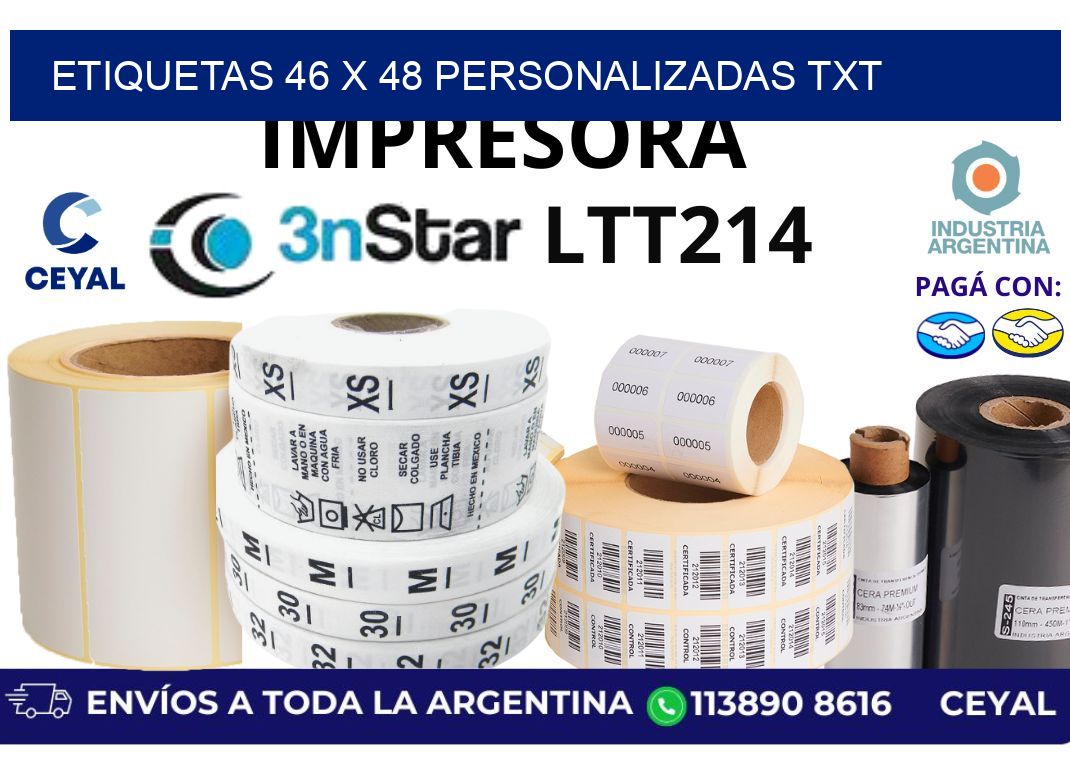 etiquetas 46 x 48 personalizadas txt
