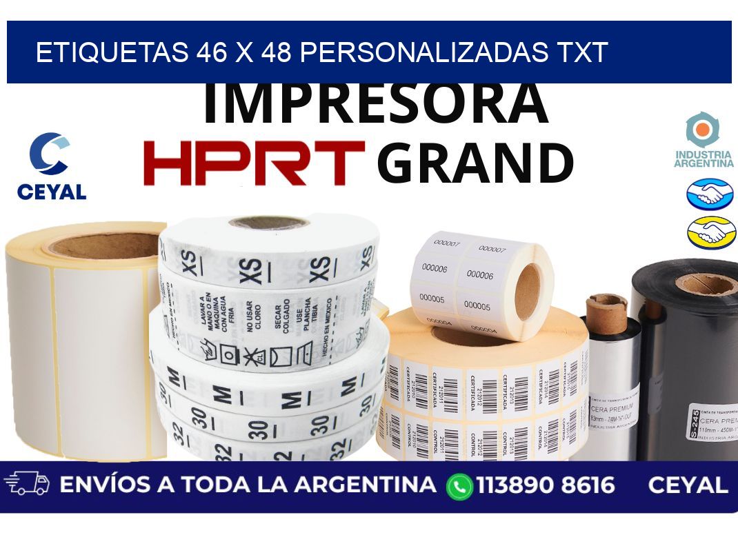 etiquetas 46 x 48 personalizadas txt
