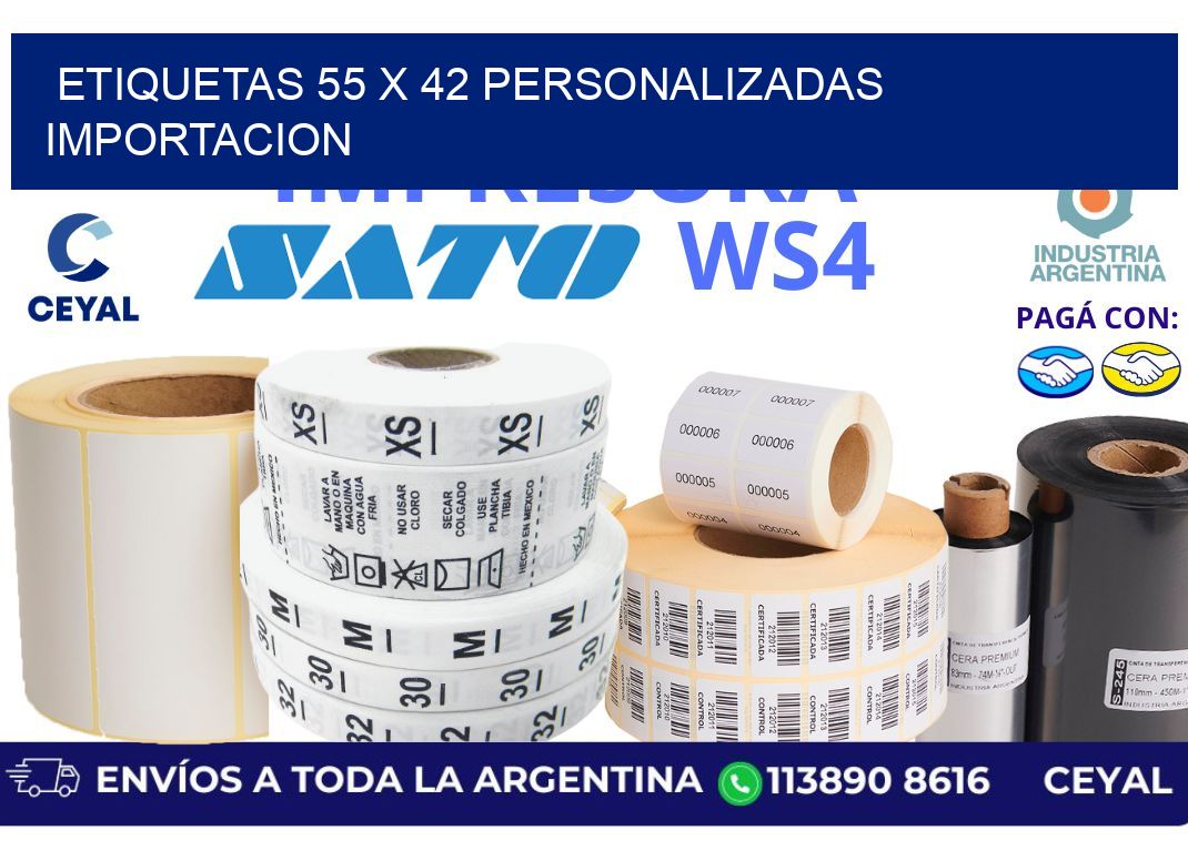 etiquetas 55 x 42 personalizadas importacion