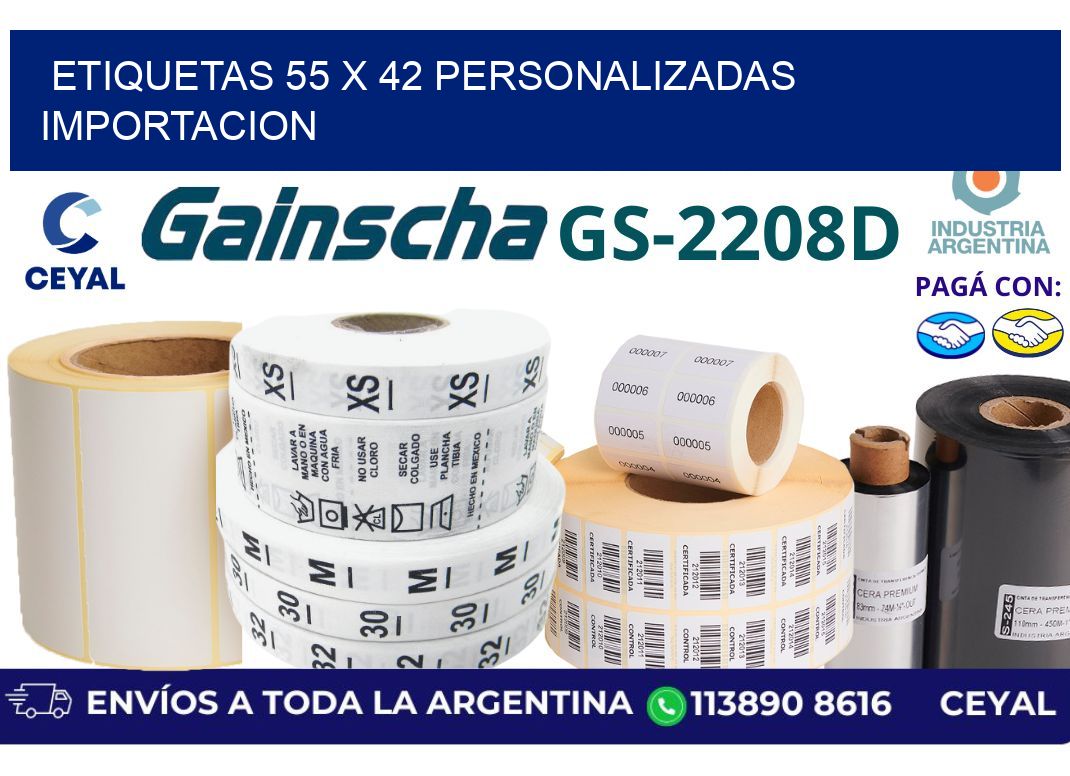 etiquetas 55 x 42 personalizadas importacion